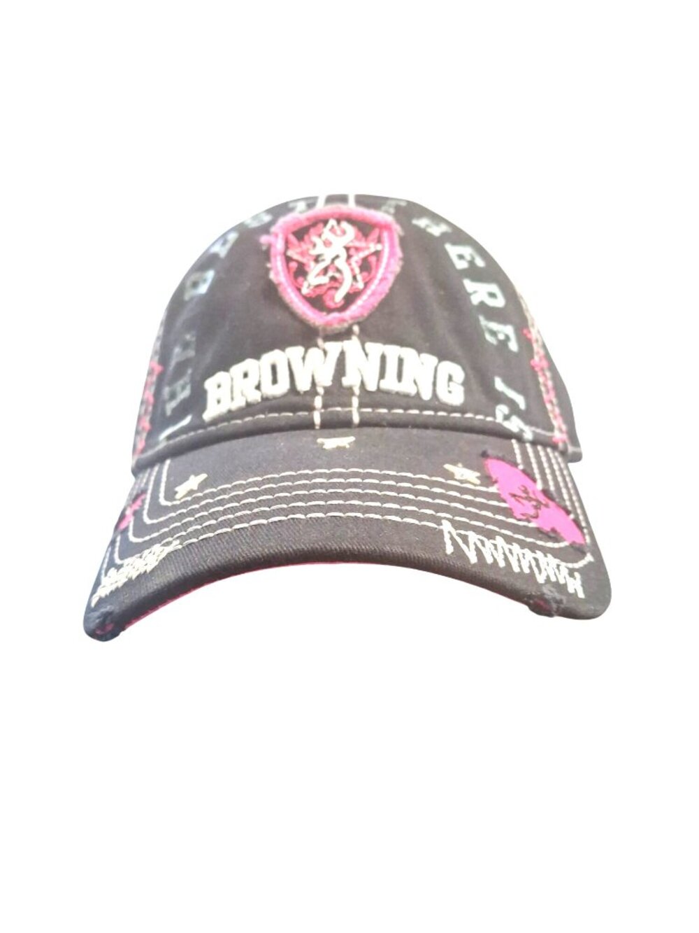 Womens Browning Pink & Black Trucker Hat With Deer Logo * SH16